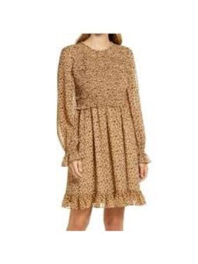 Rachel Parcell Long Sleeve Animal Print Dress Sz XS